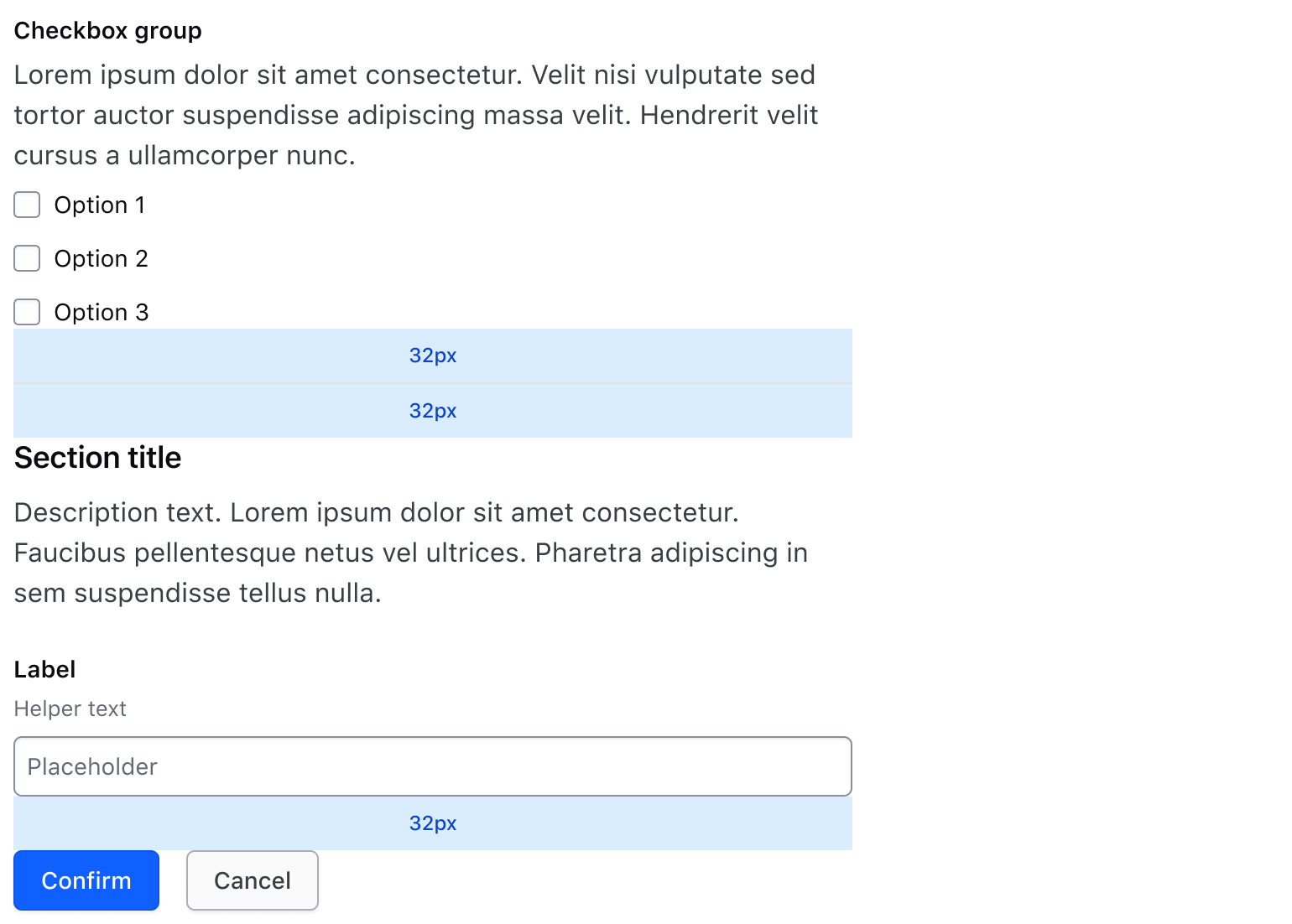 Spacing between trailing actions